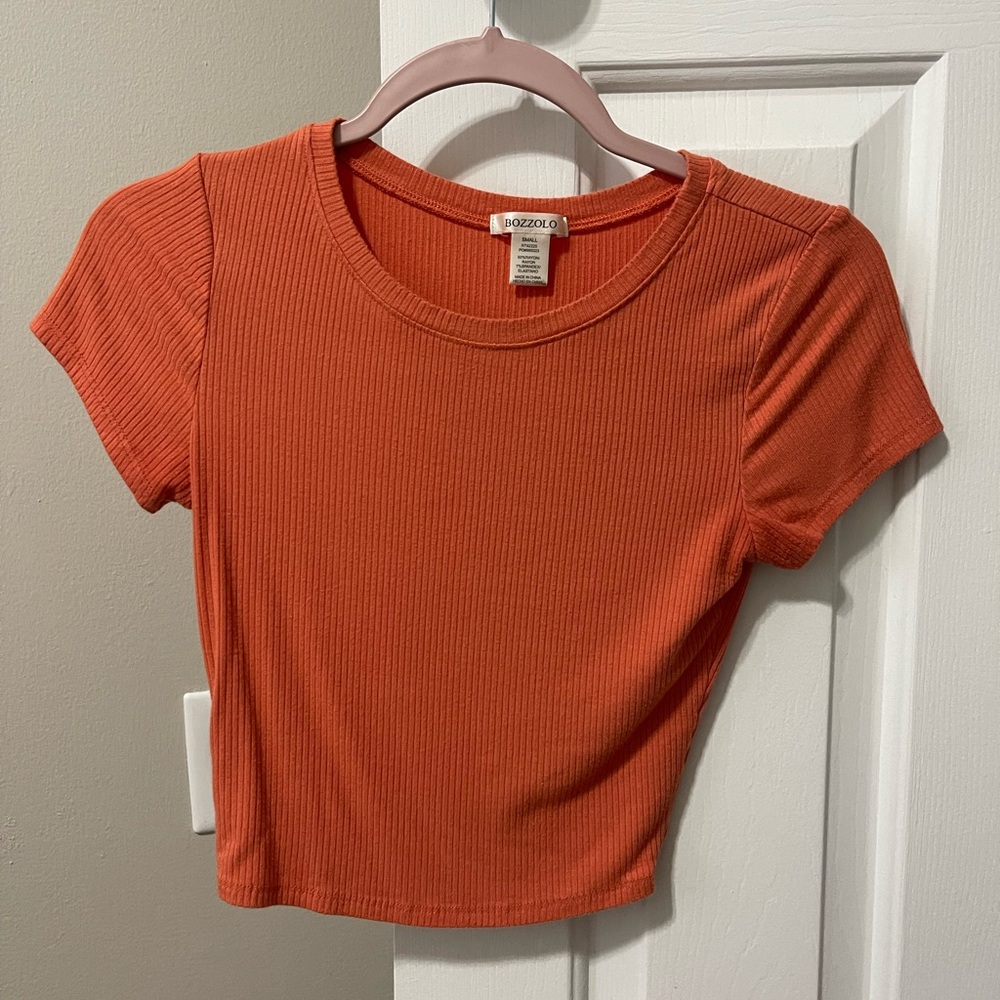 Zara Vibrant Orange Short Sleeve Top